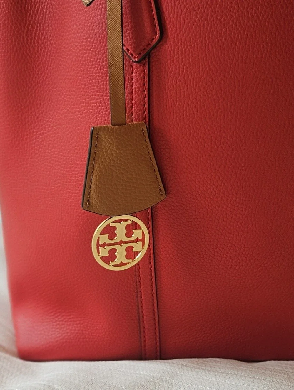 Tory Burch Perry Triple-Compartment Tote in Brilliant Red